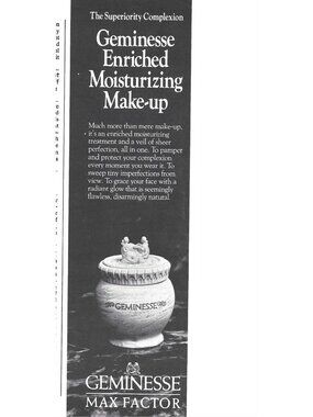 Print Ad Geminesse Enriched Moisturizing Make-Up By Max Factor Vintage 1973